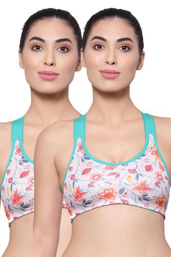 Buy Inner Sense Organic Cotton Bamboo Sports Bra (Pack of 2) - Multicolor